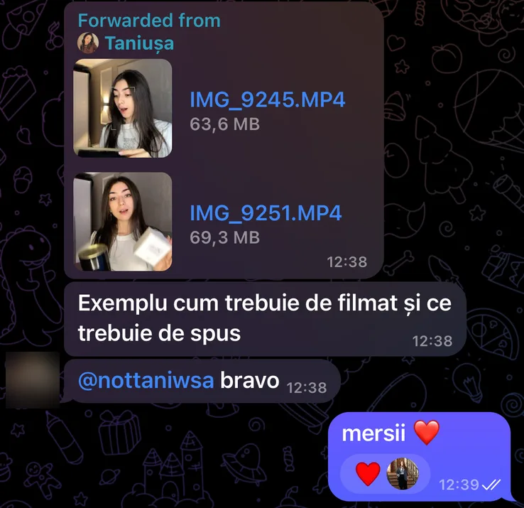Echipa unui brand: videoclipurile Tatianei date ca exemplu celorlalți creatori