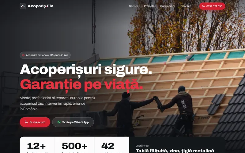 Website Acoperiș Fix, acoperișuri