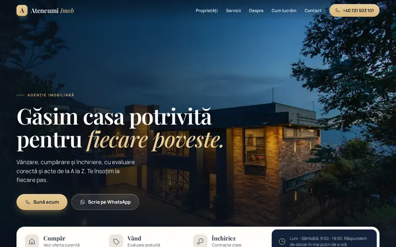 Website Ateneumi Imob, agenție imobiliară
